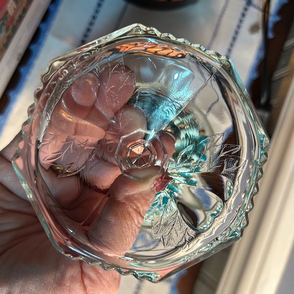 Mystery Vintage Glass Candy Dish with Lid Full of Jewelry - Picture 9 of 9